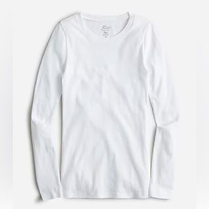 J.CREW NWT Women's White Perfect Fit Long Sleeve Crewneck T-Shirt XS BL112